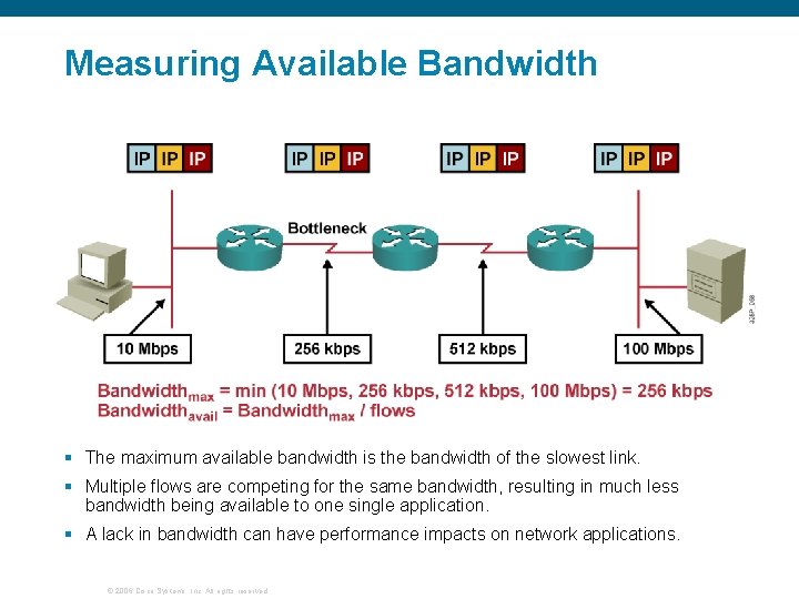 Measuring Available Bandwidth § The maximum available bandwidth is the bandwidth of the slowest