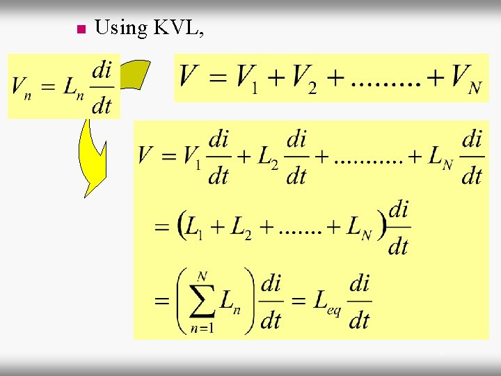 n Using KVL, 