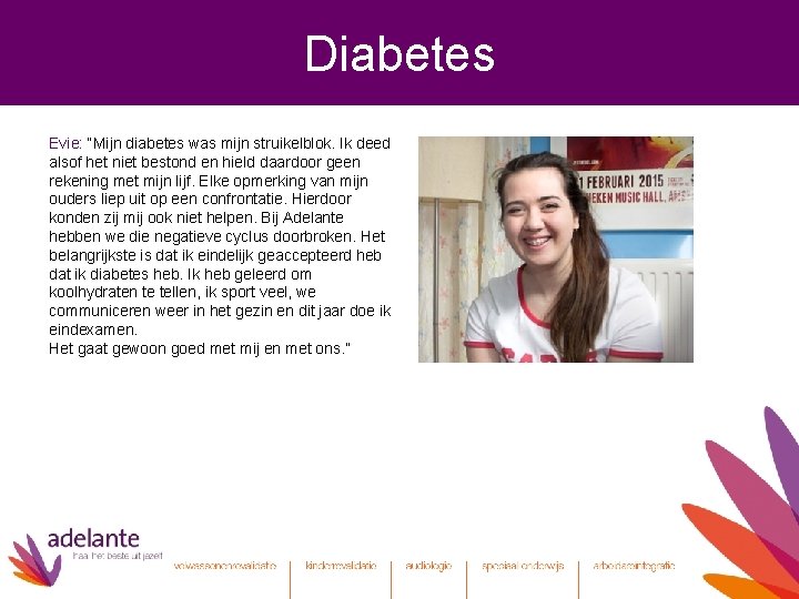 Diabetes Evie: “Mijn diabetes was mijn struikelblok. Ik deed alsof het niet bestond en