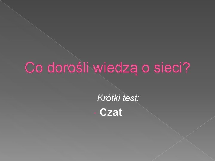 Co dorośli wiedzą o sieci? Krótki test: Czat 