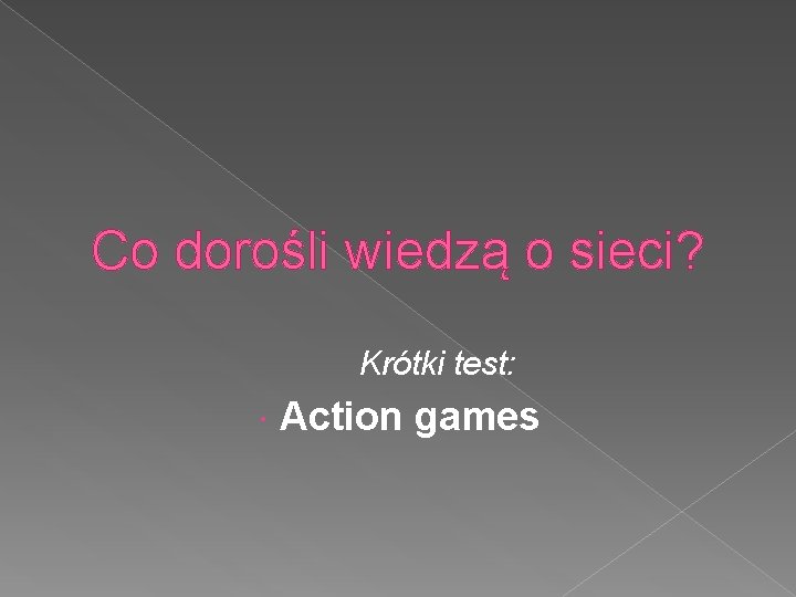 Co dorośli wiedzą o sieci? Krótki test: Action games 