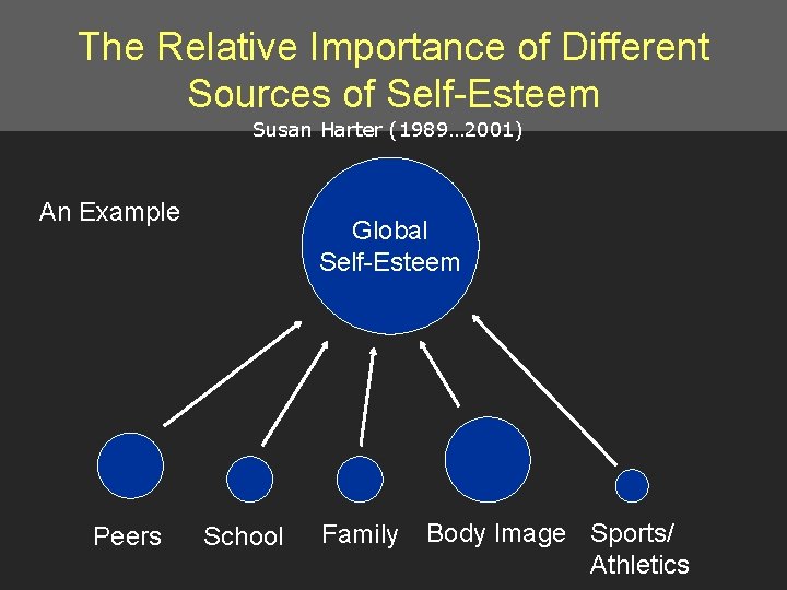 The Relative Importance of Different Sources of Self-Esteem Susan Harter (1989… 2001) An Example