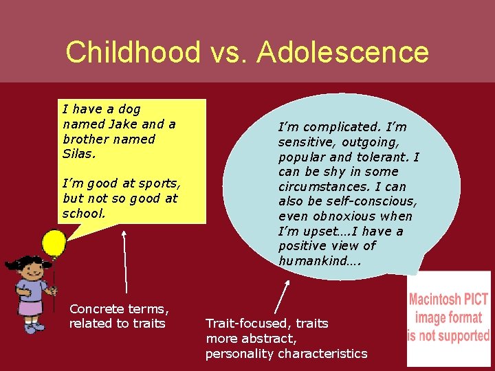 Childhood vs. Adolescence I have a dog named Jake and a brother named Silas.