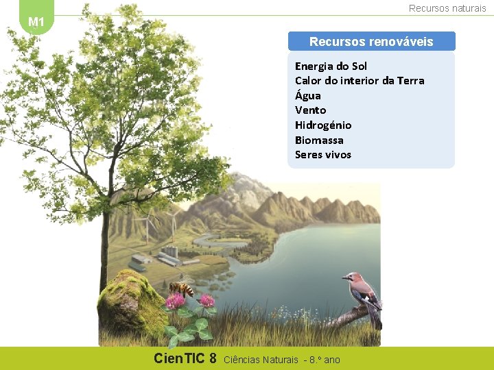 Recursos naturais M 1 Recursos renováveis Energia do Sol Calor do interior da Terra