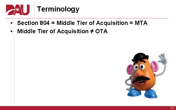 Terminology • Section 804 = Middle Tier of Acquisition = MTA • Middle Tier