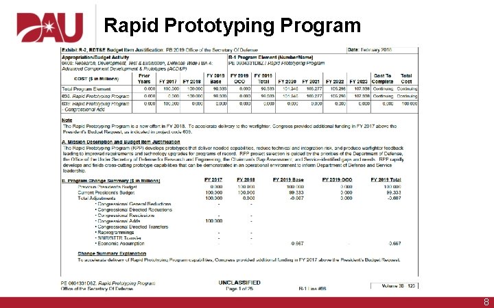 Rapid Prototyping Program 8 Rapid Prototyping Program 8