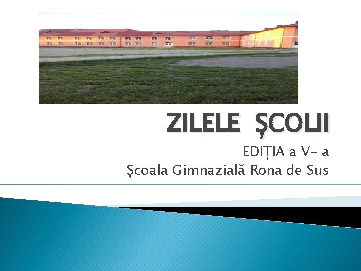 ZILELE ȘCOLII EDIȚIA a V- a Școala Gimnazială Rona de Sus 