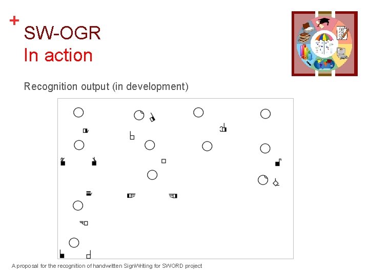 + SW-OGR In action Recognition output (in development) A proposal for the recognition of