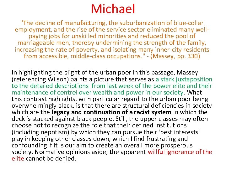 Michael "The decline of manufacturing, the suburbanization of blue-collar employment, and the rise of