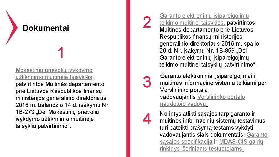 Dokumentai 2 Garanto elektroninių įsipareigojimų teikimo muitinei taisyklės, patvirtintos Muitinės departamento prie Lietuvos Respublikos