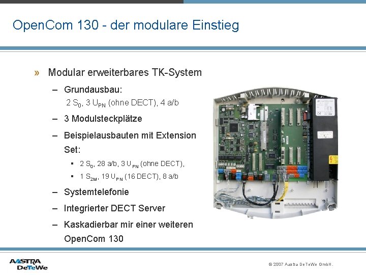 Open. Com 130 - der modulare Einstieg » Modular erweiterbares TK-System – Grundausbau: 2