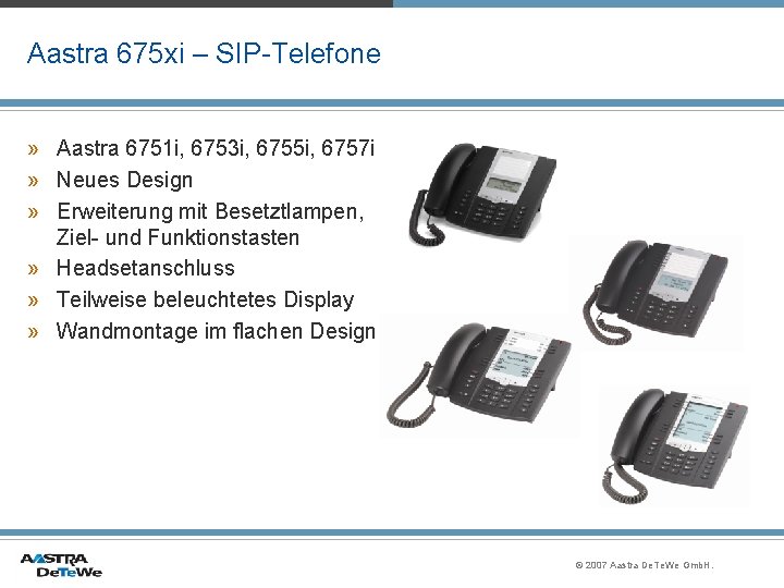 Aastra 675 xi – SIP-Telefone » Aastra 6751 i, 6753 i, 6755 i, 6757