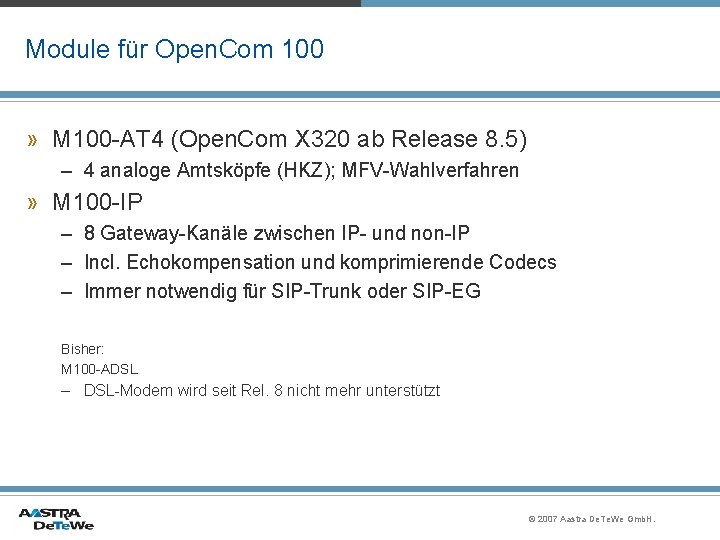 Module für Open. Com 100 » M 100 -AT 4 (Open. Com X 320