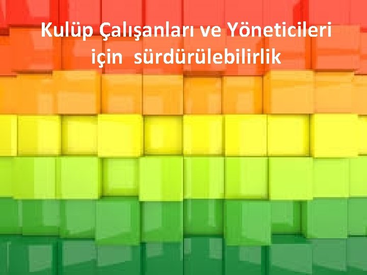 Kulüp Çalışanları ve Yöneticileri için sürdürülebilirlik 