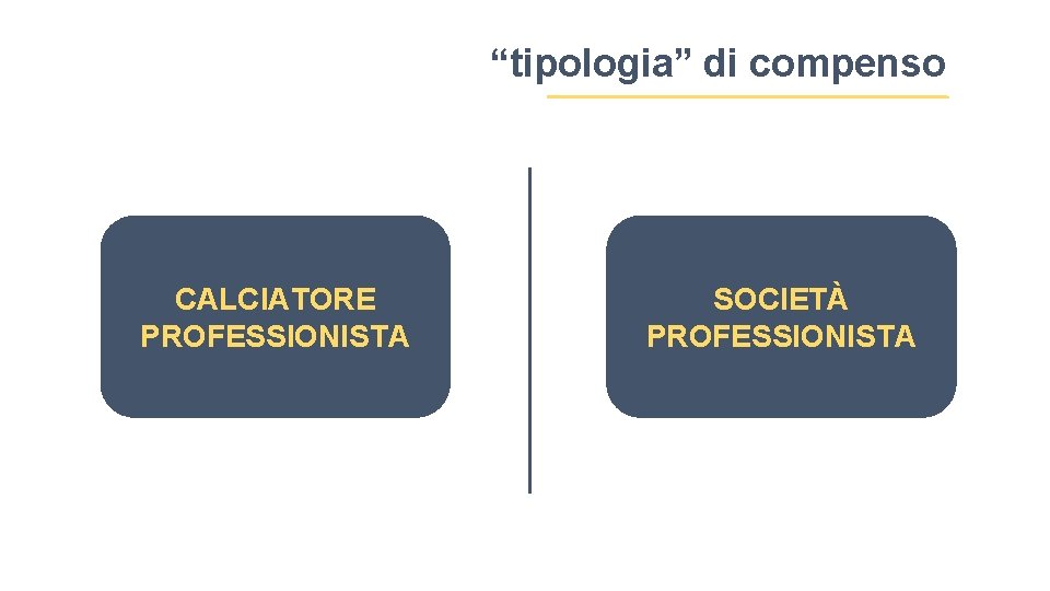 “tipologia” di compenso CALCIATORE PROFESSIONISTA SOCIETÀ PROFESSIONISTA 