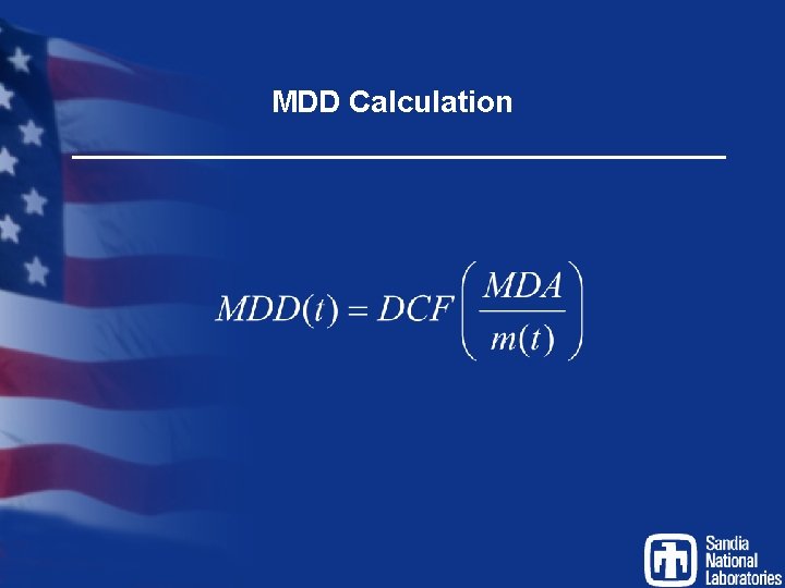 MDD Calculation 