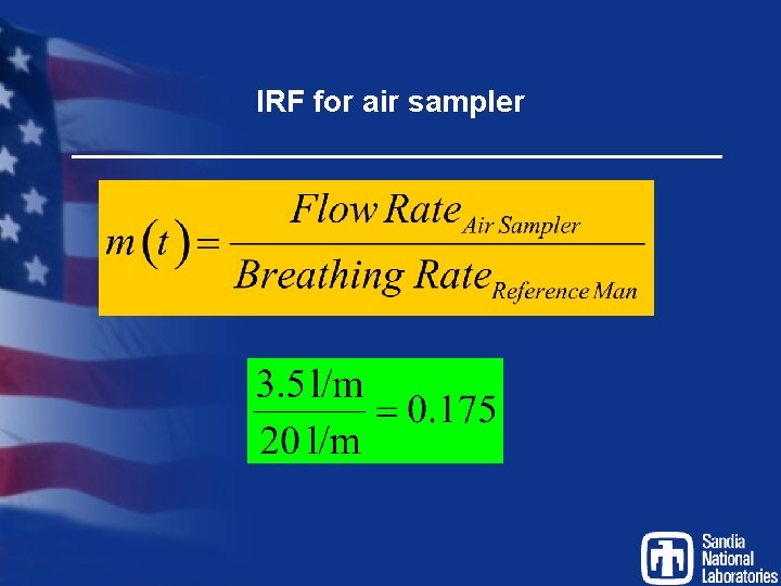IRF for air sampler 