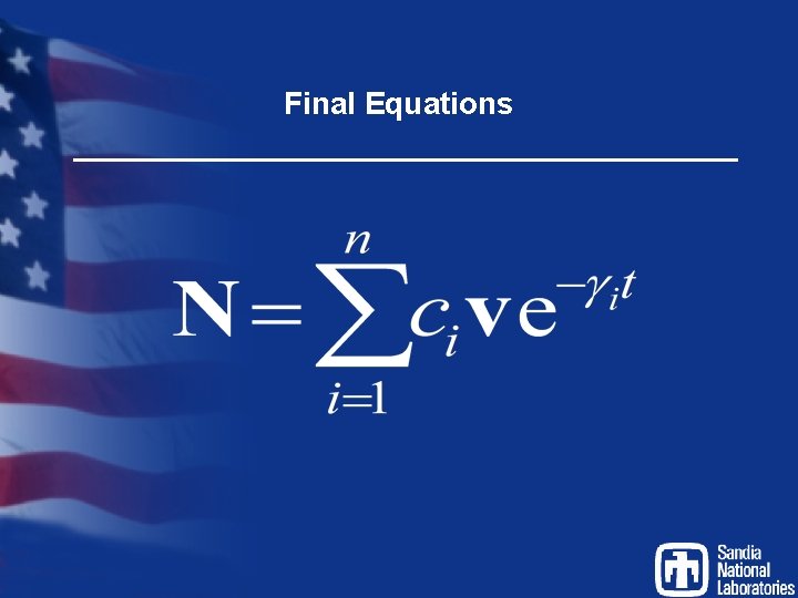 Final Equations 