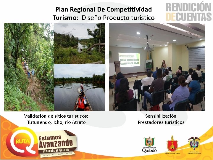 Plan Regional De Competitividad Turismo: Diseño Producto turístico Validación de sitios turísticos: Tutunendo, Icho,