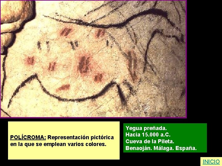 POLÍCROMA: Representación pictórica en la que se emplean varios colores. Yegua preñada. Hacia 15.