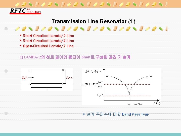 Transmission Line Resonator (1) * Short-Circuited Lamda/2 Line * Short-Circuited Lamda/4 Line * Open-Circuited