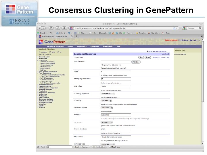 Consensus Clustering in Gene. Pattern 