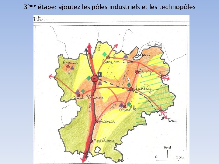 3ème étape: ajoutez les pôles industriels et les technopôles 