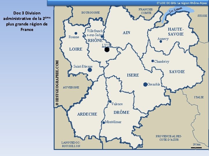 ETUDE DE CAS: La région Rhône-Alpes Doc 3 Division administrative de la 2ème plus