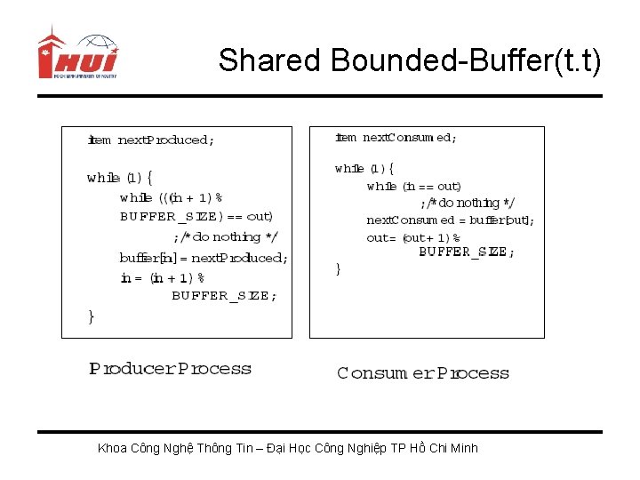 Shared Bounded-Buffer(t. t) Khoa Công Nghệ Thông Tin – Đại Học Công Nghiệp TP