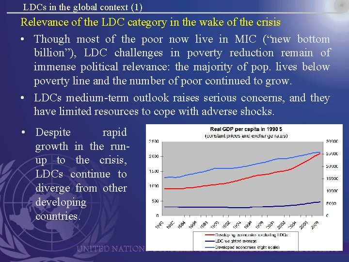 LDCs in the global context (1) Relevance of the LDC category in the wake