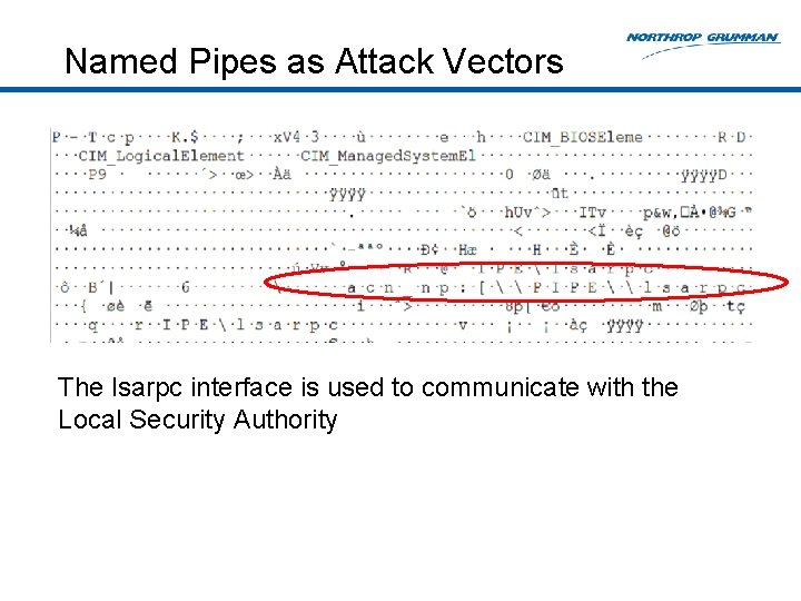 Named Pipes as Attack Vectors The lsarpc interface is used to communicate with the