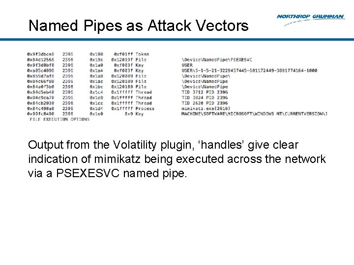 Named Pipes as Attack Vectors Output from the Volatility plugin, ‘handles’ give clear indication