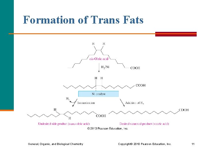 Formation of Trans Fats General, Organic, and Biological Chemistry Copyright © 2010 Pearson Education,