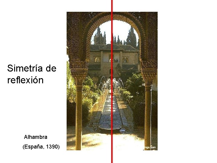 Simetría de reflexión Alhambra (España, 1390) 