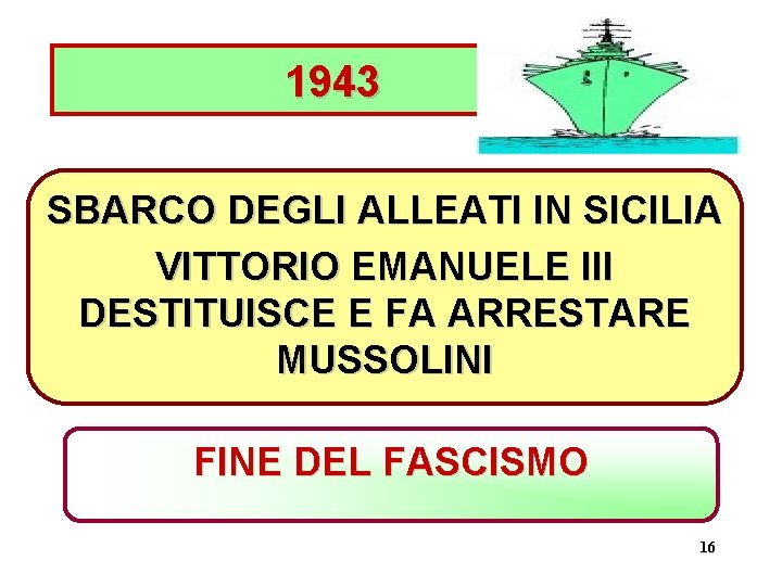 1943 SBARCO DEGLI ALLEATI IN SICILIA VITTORIO EMANUELE III DESTITUISCE E FA ARRESTARE MUSSOLINI