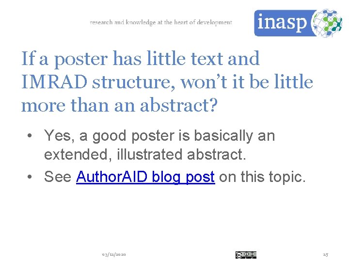 If a poster has little text and IMRAD structure, won’t it be little more