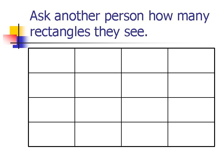 Ask another person how many rectangles they see. 