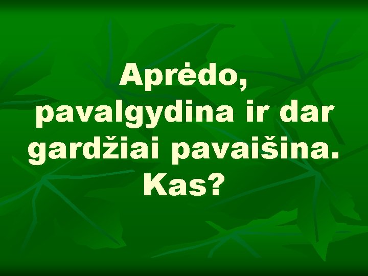 Aprėdo, pavalgydina ir dar gardžiai pavaišina. Kas? 