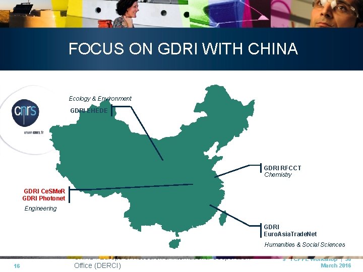 FOCUS ON GDRI WITH CHINA Ecology & Environment GDRI EHEDE GDRI RFCCT Chemistry GDRI