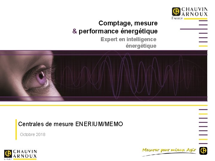 Comptage, mesure & performance énergétique Expert en intelligence énergétique Centrales de mesure ENERIUM/MEMO Octobre