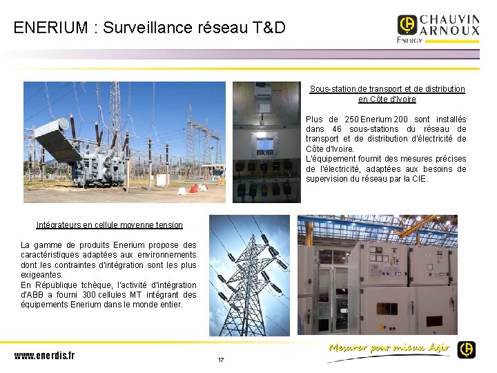 ENERIUM : Surveillance réseau T&D Sous-station de transport et de distribution en Côte d'Ivoire