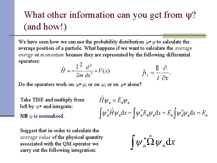 What other information can you get from ? (and how!) We have seen how