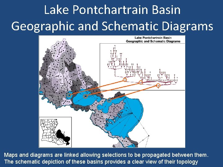 Lake Pontchartrain Basin Geographic and Schematic Diagrams Maps and diagrams are linked allowing selections