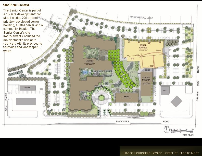 Site Plan/ Context The Senior Center is part of a 13 -acre development that