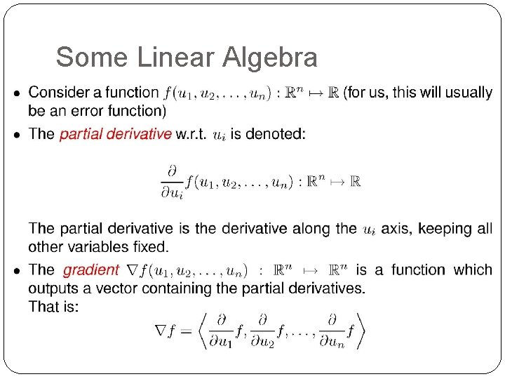 Some Linear Algebra 12 