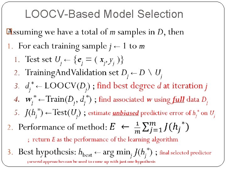 LOOCV-Based Model Selection � 36 