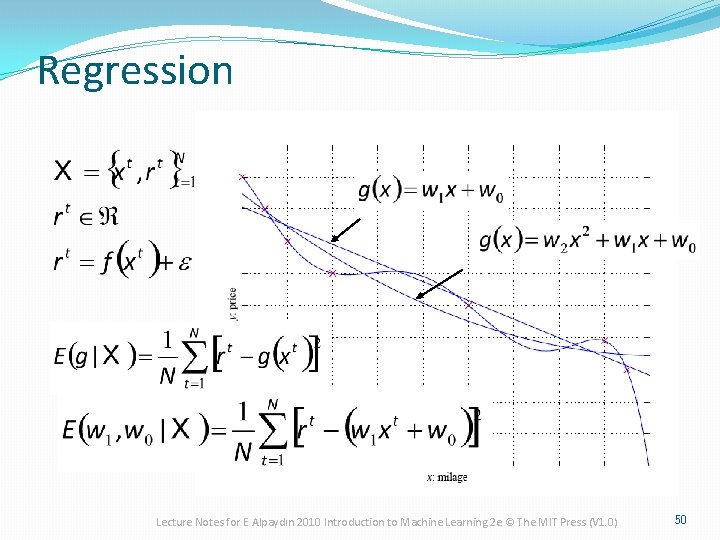 Regression Lecture Notes for E Alpaydın 2010 Introduction to Machine Learning 2 e ©