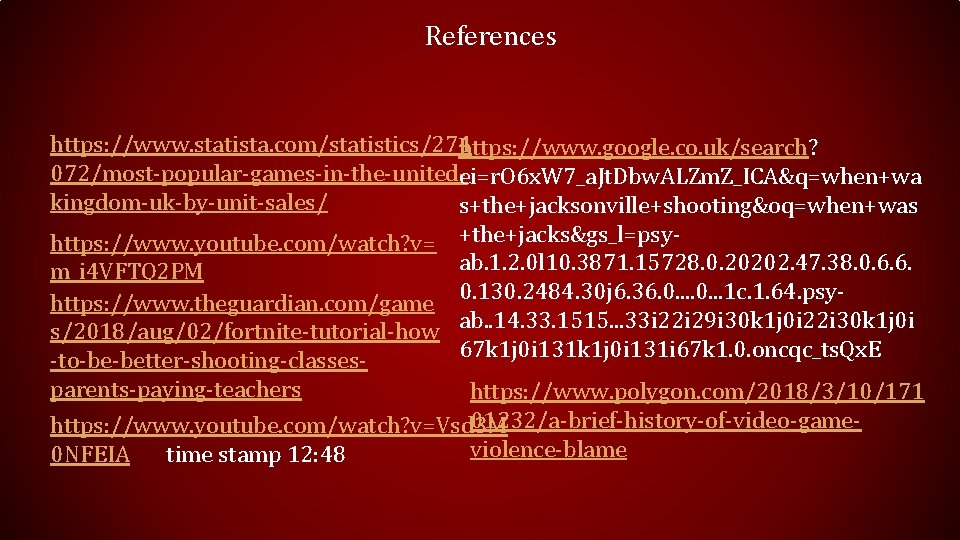 References https: //www. statista. com/statistics/274 https: //www. google. co. uk/search? 072/most-popular-games-in-the-united-ei=r. O 6 x.