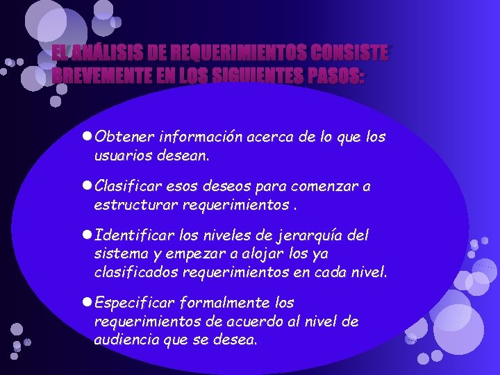 EL ANÁLISIS DE REQUERIMIENTOS CONSISTE BREVEMENTE EN LOS SIGUIENTES PASOS: Obtener información acerca de EL ANÁLISIS DE REQUERIMIENTOS CONSISTE BREVEMENTE EN LOS SIGUIENTES PASOS: Obtener información acerca de