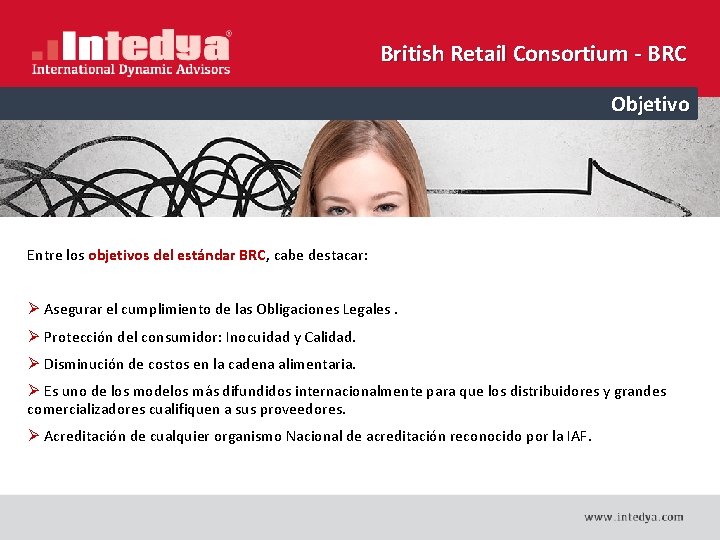 British Retail Consortium - BRC Objetivo Entre los objetivos del estándar BRC, cabe destacar: